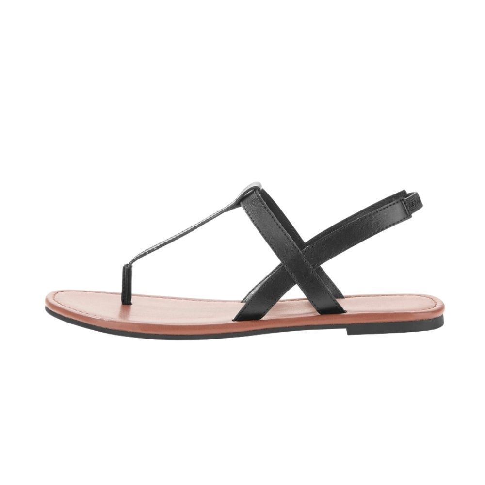 Time and Tru Women's 9 Black Simple Thong Sandal - New